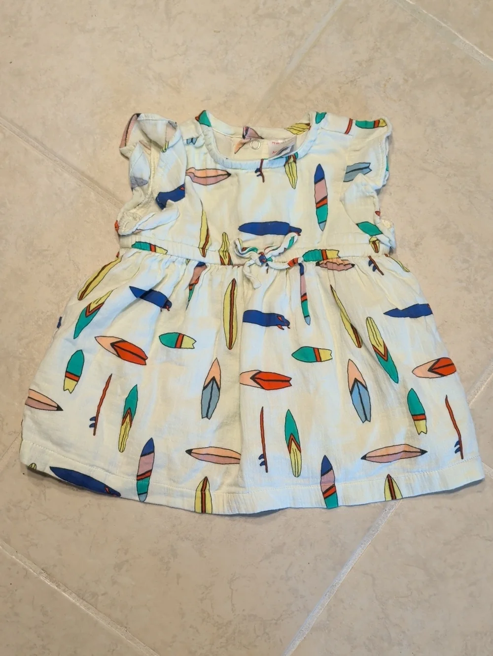 Hanna Andersson Cotton Short Sleeve Dress - Surf Board Print